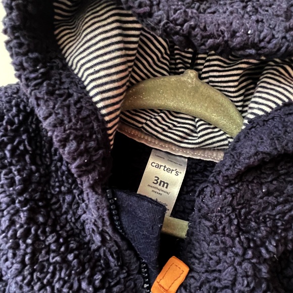 Carter's Teddy Coat One piece Footies for fall - Picture 3 of 3